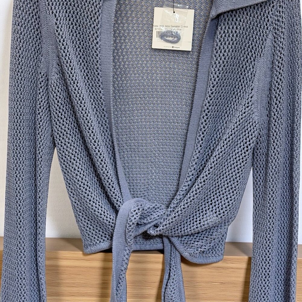 DH New York XS Tie Front Cardigan Sweater Periwinkle NWT Boho Feminine